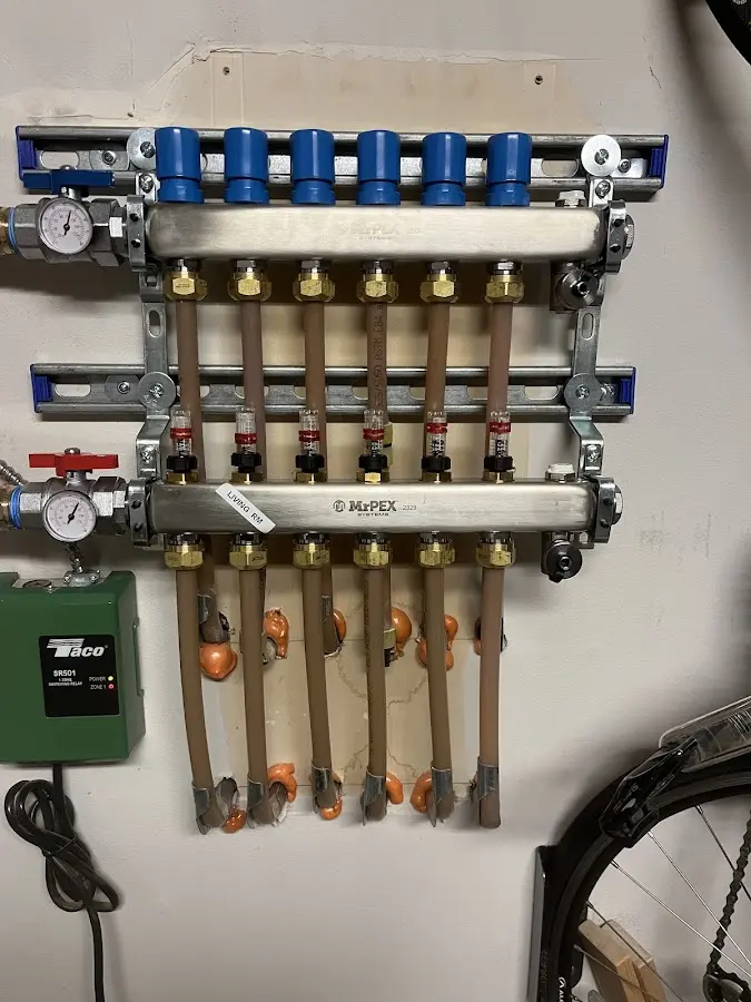 Plumber performing Gas Leak Detection at a residential property in Vinita